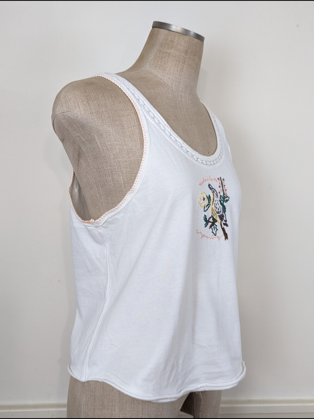 We The Free White Cotton Embroidered Tank with Bird - Picture 6 of 12